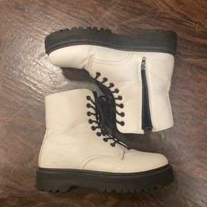 Doc martens look a like white combat boots